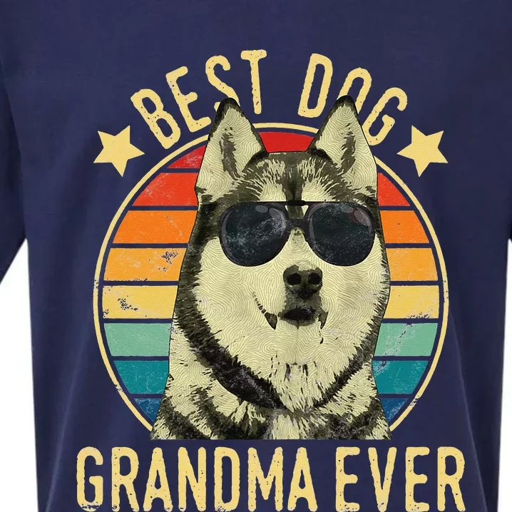 Best Dog Grandma Ever Siberian Husky Mother's Day Sueded Cloud Jersey T-Shirt