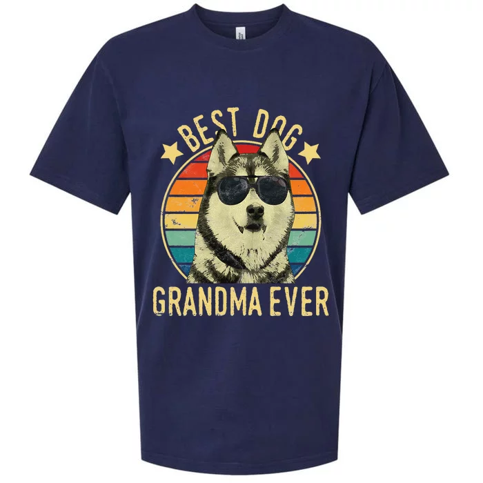 Best Dog Grandma Ever Siberian Husky Mother's Day Sueded Cloud Jersey T-Shirt