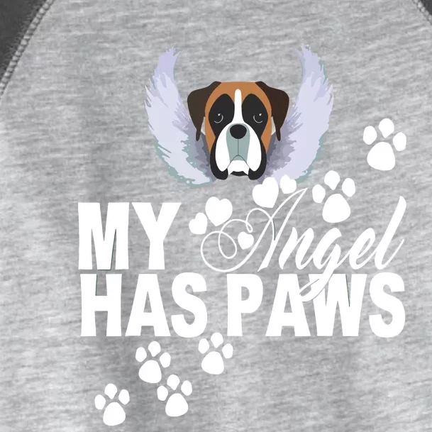 Boxer Dog Gift My Angel Has Paws Love Memorial Pet Mom Dad Toddler Fine Jersey T-Shirt