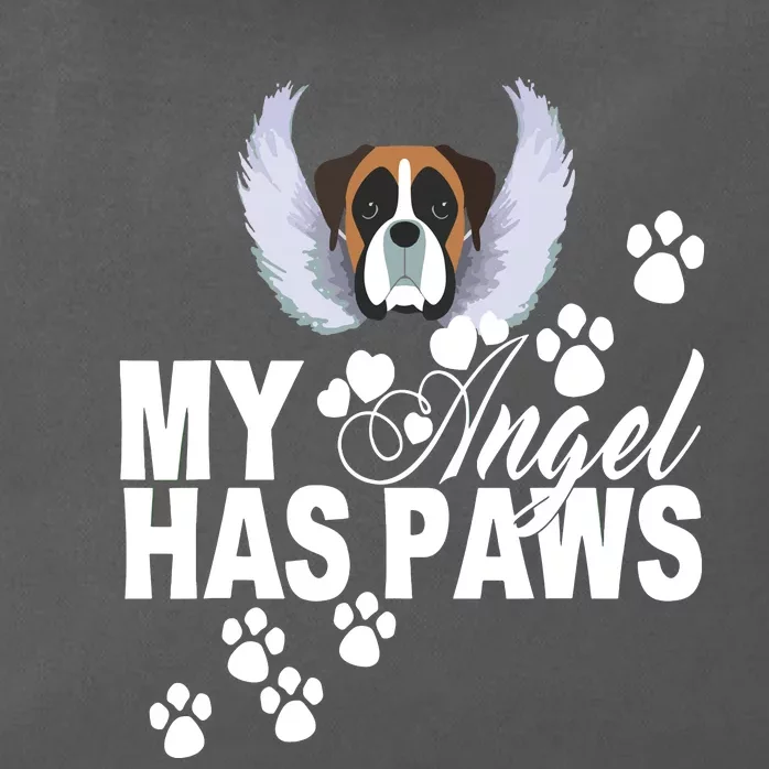 Boxer Dog Gift My Angel Has Paws Love Memorial Pet Mom Dad Zip Tote Bag