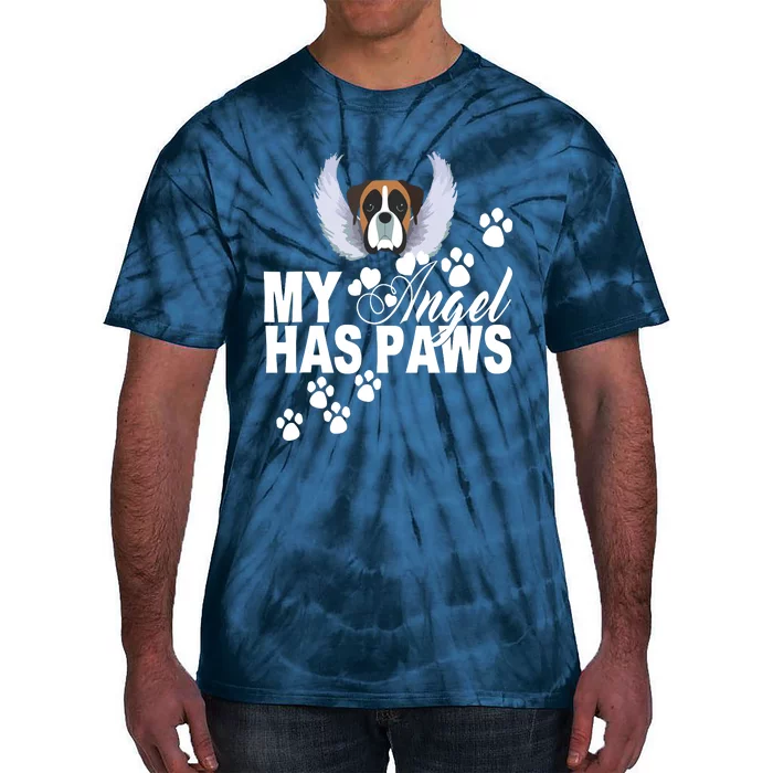 Boxer Dog Gift My Angel Has Paws Love Memorial Pet Mom Dad Tie-Dye T-Shirt