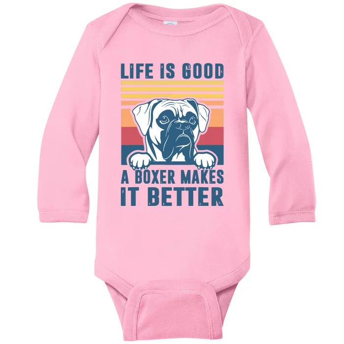 Boxer Dog Gifts For Men Women Boxer Dog Dad Mom Baby Long Sleeve Bodysuit