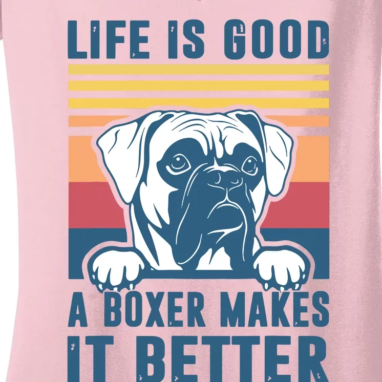 Boxer Dog Gifts For Men Women Boxer Dog Dad Mom Women's V-Neck T-Shirt