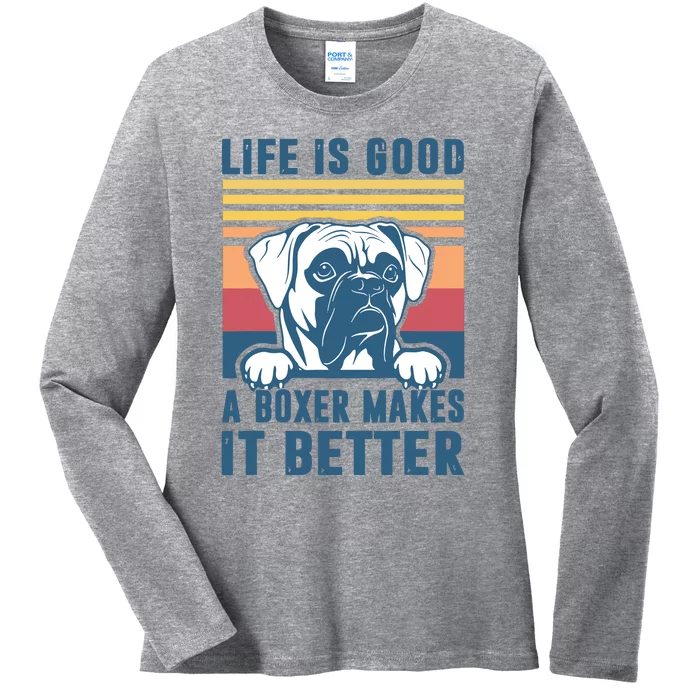 Boxer Dog Gifts For Men Women Boxer Dog Dad Mom Ladies Long Sleeve Shirt