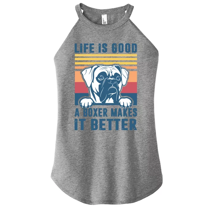 Boxer Dog Gifts For Men Women Boxer Dog Dad Mom Women’s Perfect Tri Rocker Tank