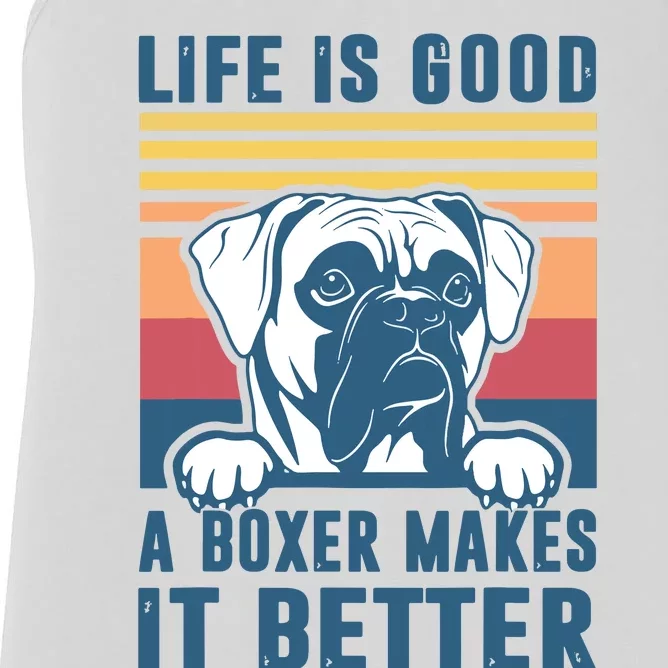 Boxer Dog Gifts For Men Women Boxer Dog Dad Mom Women's Racerback Tank