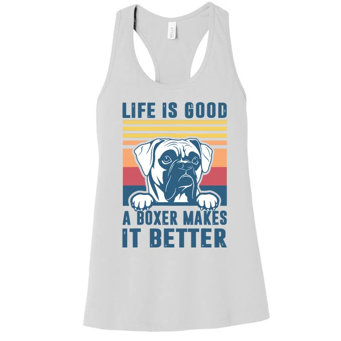 Boxer Dog Gifts For Men Women Boxer Dog Dad Mom Women's Racerback Tank