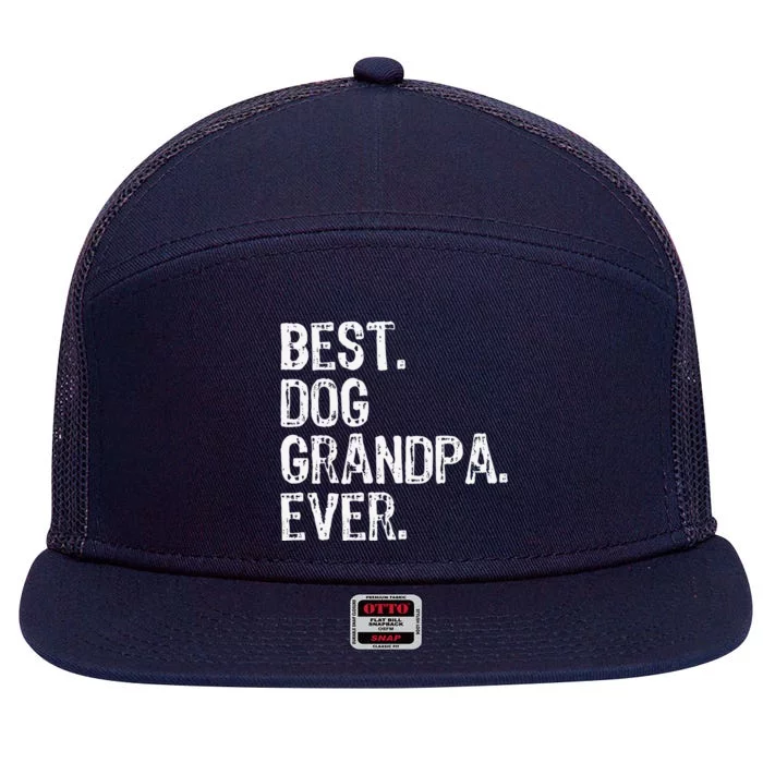 Best Dog Grandpa Ever Funny Cool 7 Panel Mesh Trucker Snapback Hat