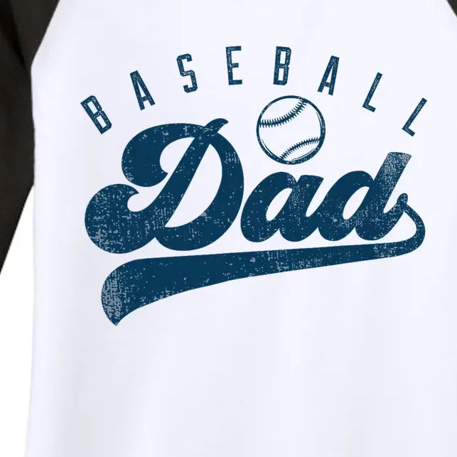 Baseball Dad Gifts Daddy Fathers Day Women's Tri-Blend 3/4-Sleeve Raglan Shirt