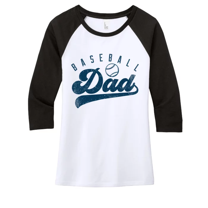 Baseball Dad Gifts Daddy Fathers Day Women's Tri-Blend 3/4-Sleeve Raglan Shirt