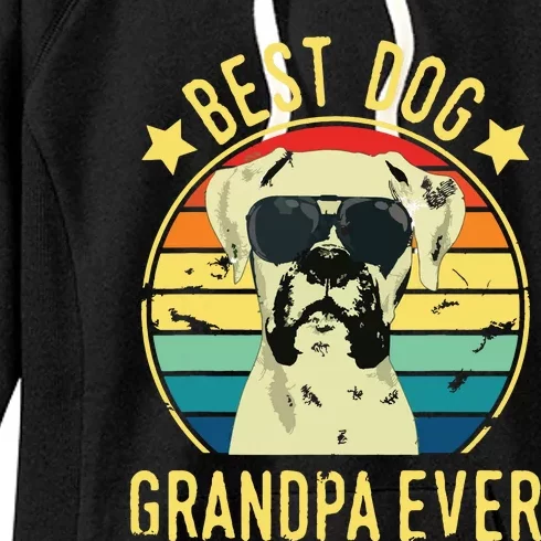 Best Dog Grandpa Ever Boxer Fathers Day Women's Fleece Hoodie