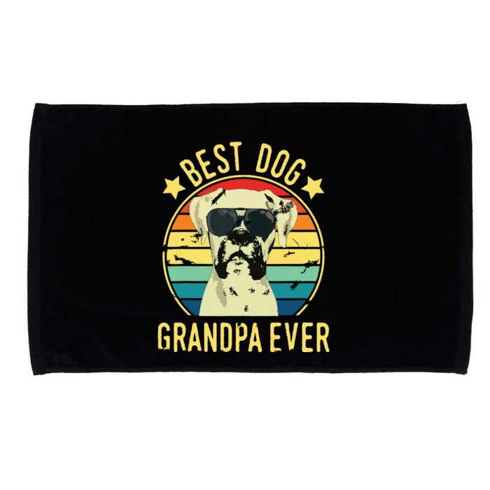 Best Dog Grandpa Ever Boxer Fathers Day Microfiber Hand Towel