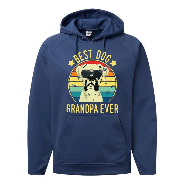 Best Dog Grandpa Ever Boxer Fathers Day Performance Fleece Hoodie