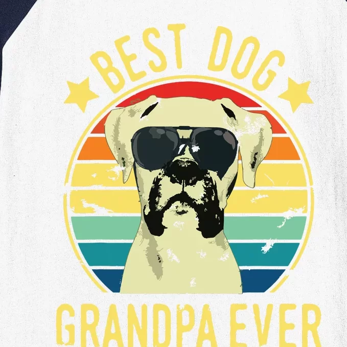 Best Dog Grandpa Ever Boxer Fathers Day Baseball Sleeve Shirt