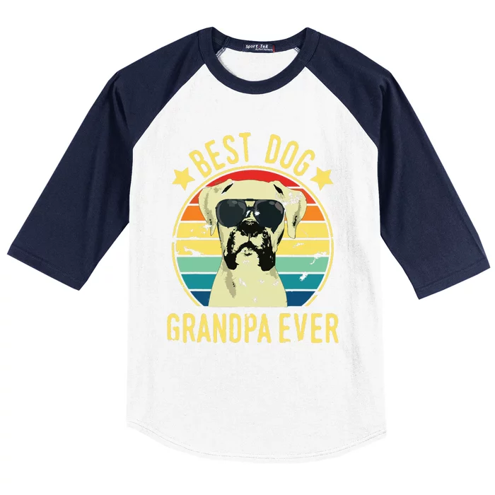 Best Dog Grandpa Ever Boxer Fathers Day Baseball Sleeve Shirt