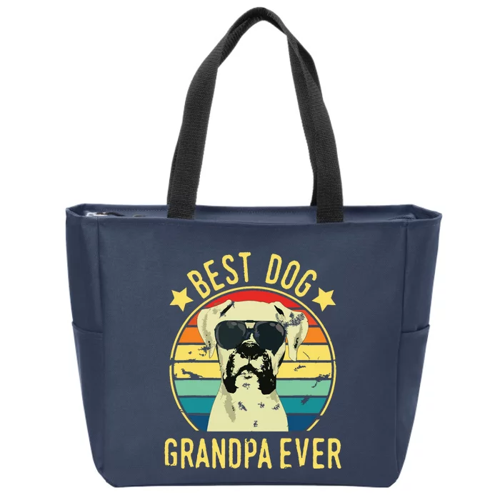 Best Dog Grandpa Ever Boxer Fathers Day Zip Tote Bag