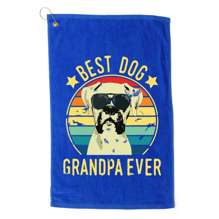 Best Dog Grandpa Ever Boxer Fathers Day Platinum Collection Golf Towel