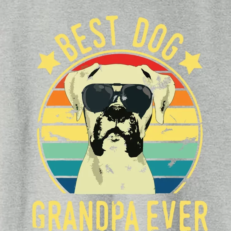 Best Dog Grandpa Ever Boxer Fathers Day Women's Crop Top Tee