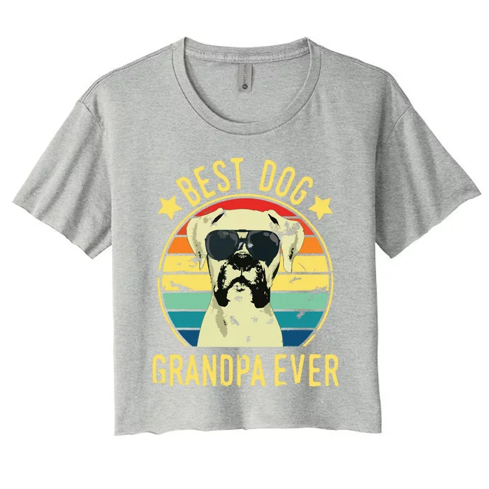 Best Dog Grandpa Ever Boxer Fathers Day Women's Crop Top Tee