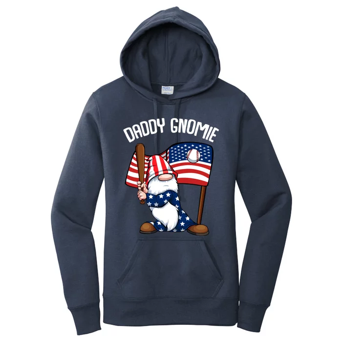 Basketball Daddy Gnome 4th Of July American Memorial Day Gift Women's Pullover Hoodie