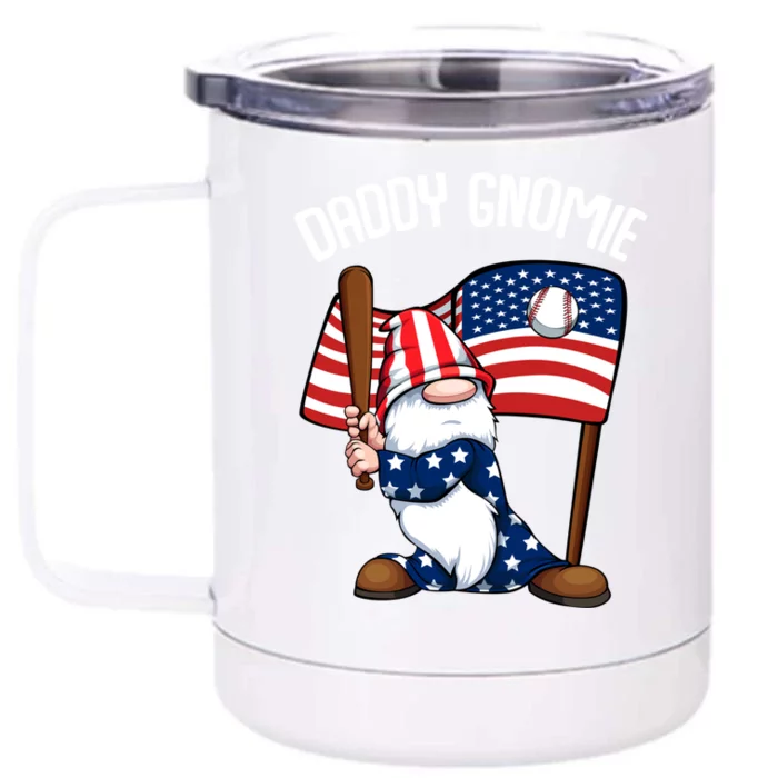 Basketball Daddy Gnome 4th Of July American Memorial Day Gift Front & Back 12oz Stainless Steel Tumbler Cup