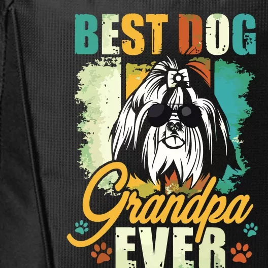 Best Dog Grandpa Ever Shih Tzu Fathers Day Gift City Backpack