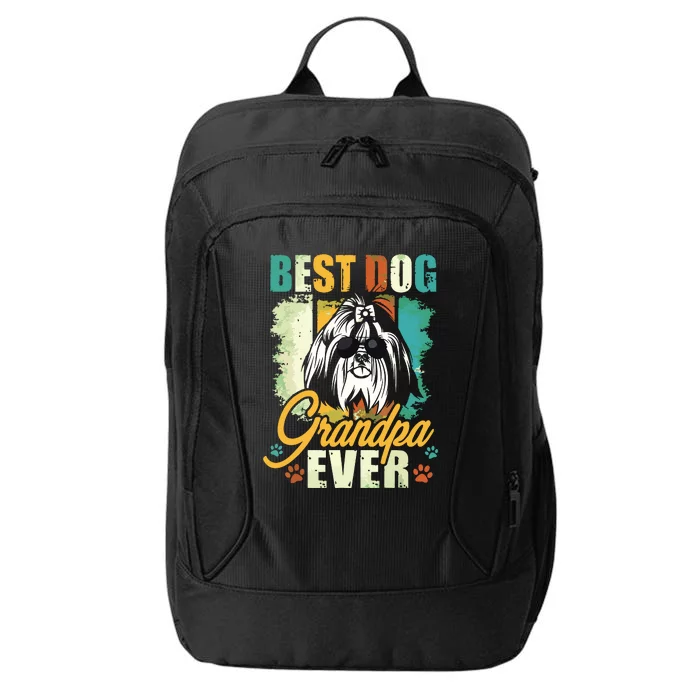 Best Dog Grandpa Ever Shih Tzu Fathers Day Gift City Backpack