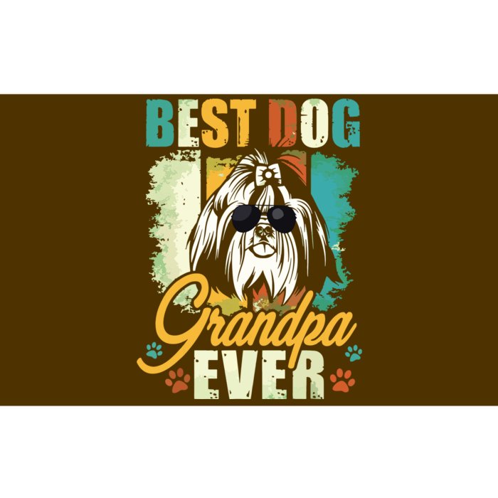 Best Dog Grandpa Ever Shih Tzu Fathers Day Gift Bumper Sticker