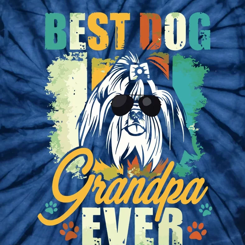 Best Dog Grandpa Ever Shih Tzu Fathers Day Gift Tie-Dye T-Shirt