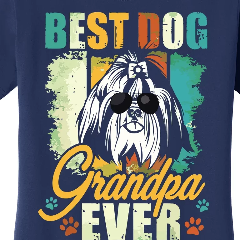 Best Dog Grandpa Ever Shih Tzu Fathers Day Gift Women's T-Shirt