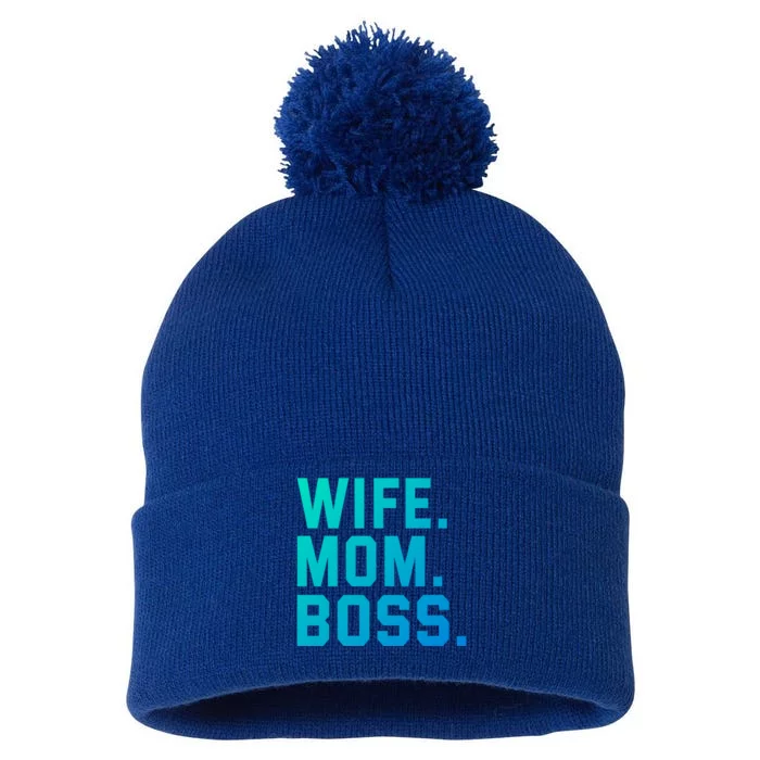 Boss Day Great Gift Wife Mom Boss Mama MotherS Day Birthday Gift Pom Pom 12in Knit Beanie