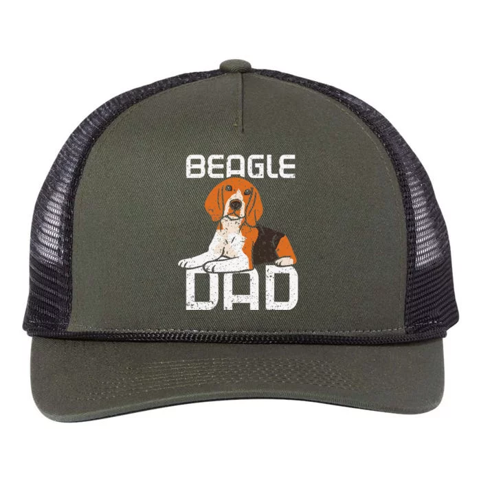 Beagle Dad Guy Lover Dog Beagles Puppy Father Daddy Papa Retro Rope Trucker Hat Cap