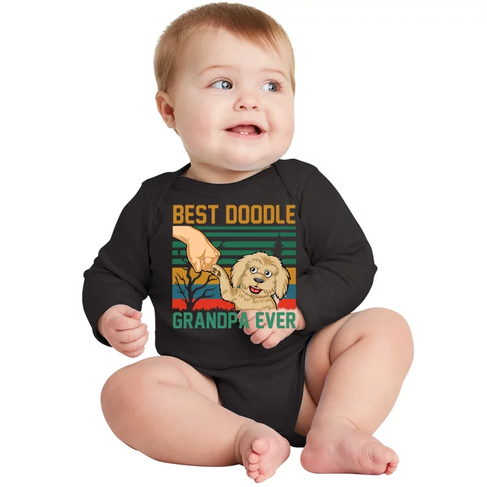 Best Doodle Grandpa Ever Baby Long Sleeve Bodysuit