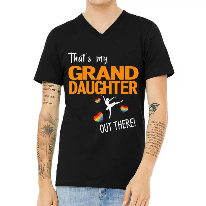 Ballet Dancing Granddaughter Grandpa & Grandma Gift V-Neck T-Shirt