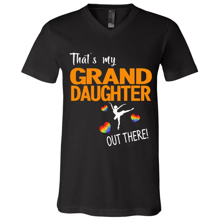 Ballet Dancing Granddaughter Grandpa & Grandma Gift V-Neck T-Shirt