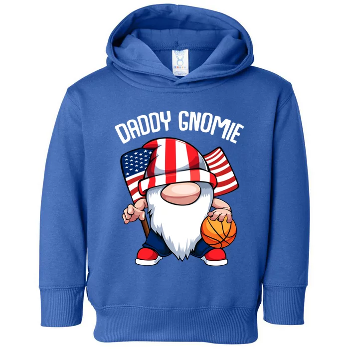 Basketball Daddy Gnome 4th Of July American Memorial Day Cool Gift Toddler Hoodie