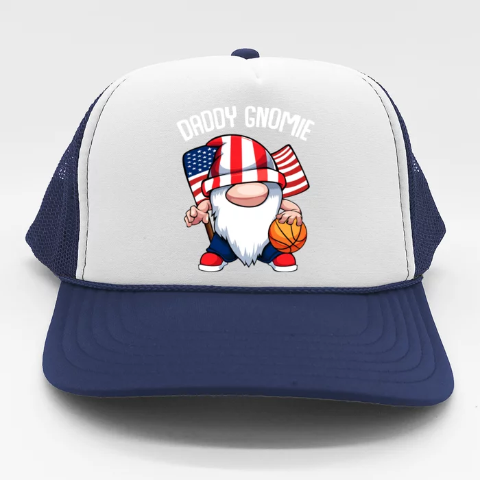 Basketball Daddy Gnome 4th Of July American Memorial Day Cool Gift Trucker Hat