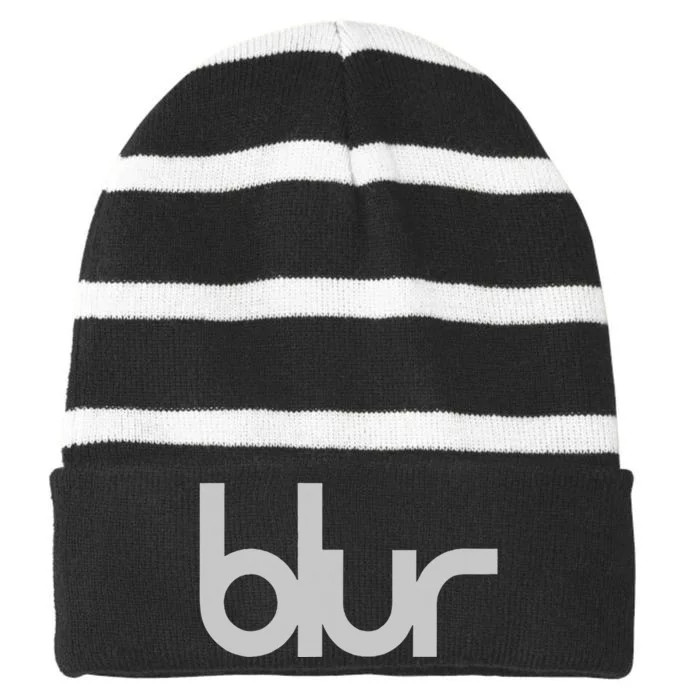 Blur Dark Green Central Striped Beanie with Solid Band