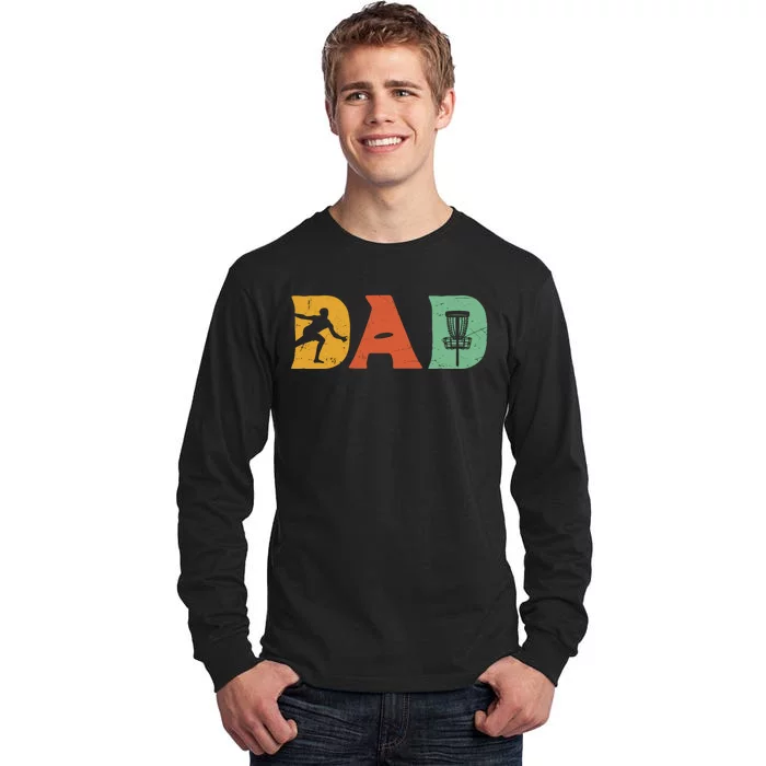 Best Disc Golf Dad Retro Fathers Day For Men Dad Sports Tall Long Sleeve T-Shirt