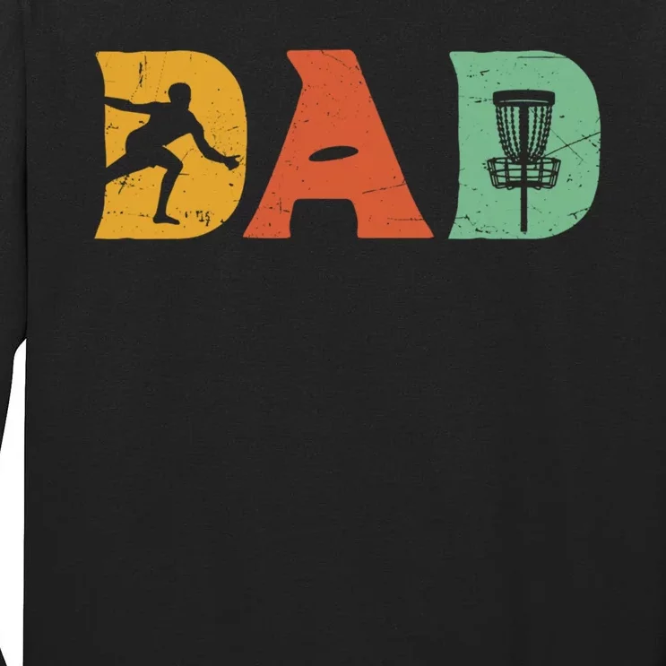 Best Disc Golf Dad Retro Fathers Day For Men Dad Sports Tall Long Sleeve T-Shirt