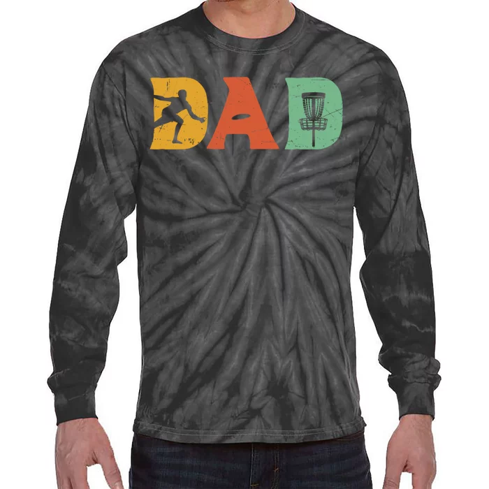 Best Disc Golf Dad Retro Fathers Day For Men Dad Sports Tie-Dye Long Sleeve Shirt