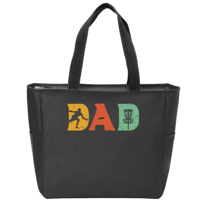 Best Disc Golf Dad Retro Fathers Day For Men Dad Sports Zip Tote Bag