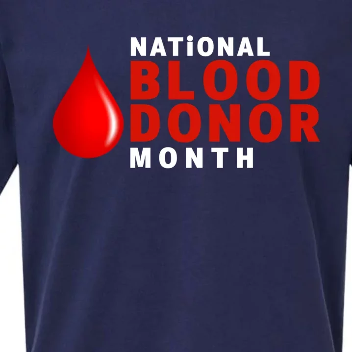 Blood Donor Gift National Volunteer Blood Donor Month Gift Sueded Cloud Jersey T-Shirt