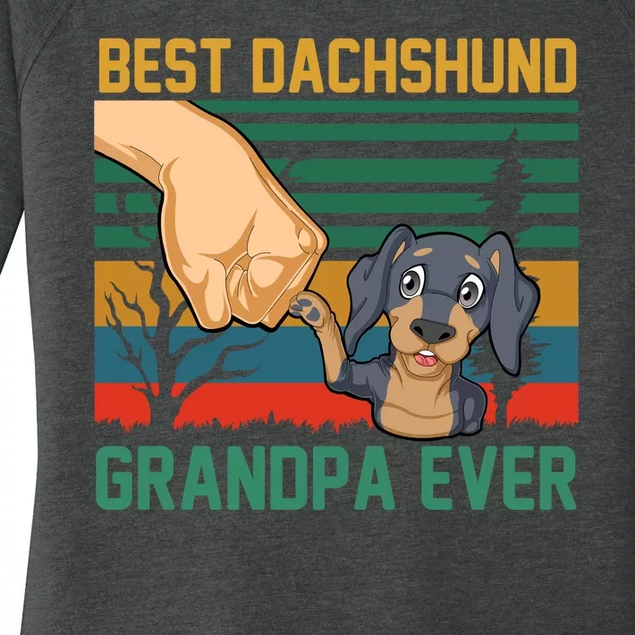 Best Dachshund Grandpa Ever Women's Perfect Tri Tunic Long Sleeve Shirt