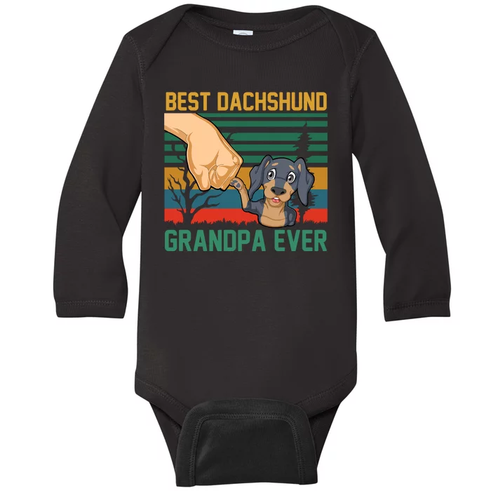 Best Dachshund Grandpa Ever Baby Long Sleeve Bodysuit