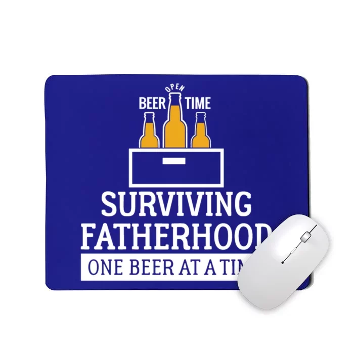 Beer Dad Gift Funny Surviving Fatherhood One Beer At A Time Gift Mousepad