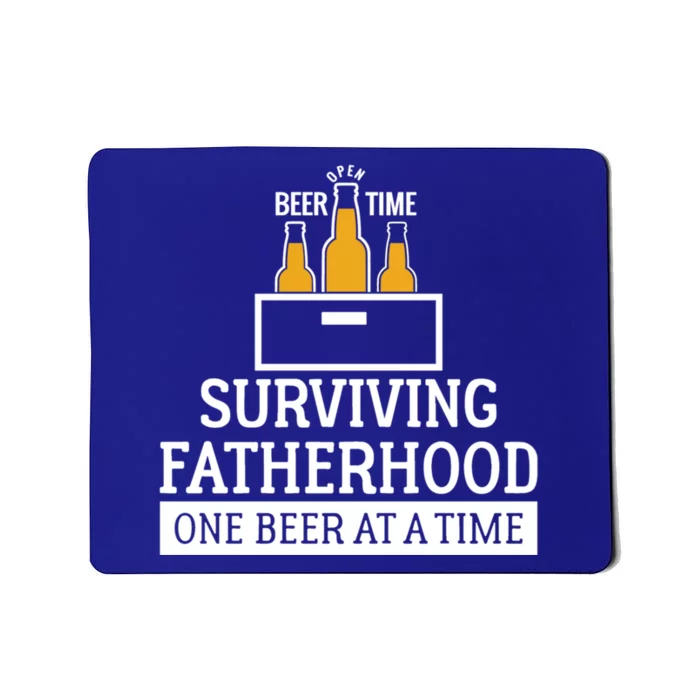 Beer Dad Gift Funny Surviving Fatherhood One Beer At A Time Gift Mousepad