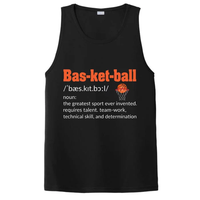 Basketball Definition Gift For Coach Ballers Hoopers Performance Tank