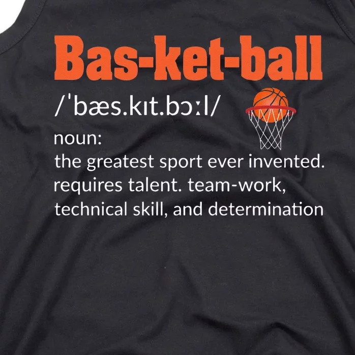 Basketball Definition Gift For Coach Ballers Hoopers Tank Top