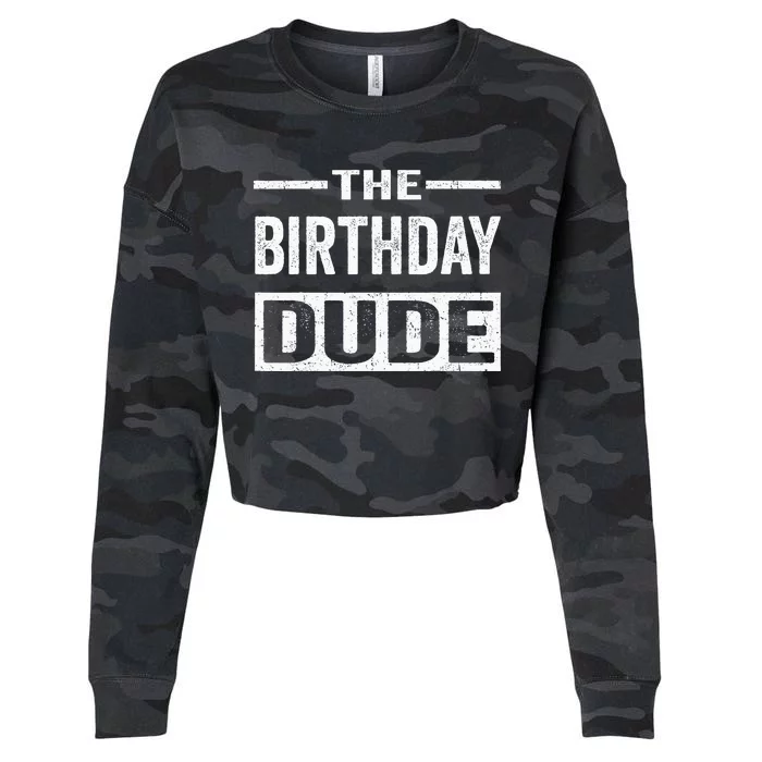 Birthday Dude Graphic Novelty Gift Cropped Pullover Crew